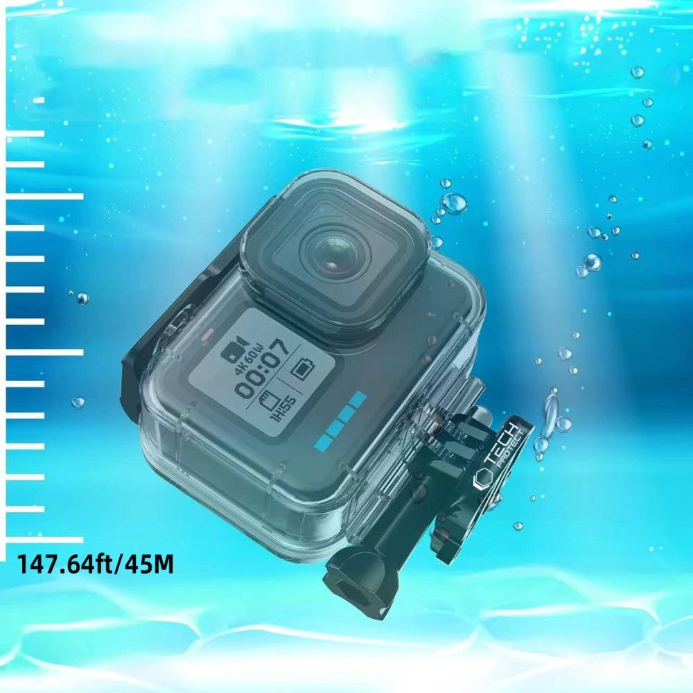 Tech-Protect GA200 Waterproof Case for GoPro Hero 9 / 10 / 11 / 12 - Transparent