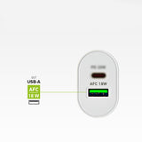 SBS TETRPD20W 20W USB-A USB-C Wall Charger med Power Delivery - hvid