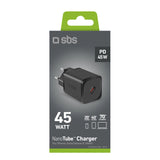 SBS TETRGAN1C45W 45W GaN USB-C Wall Charger med Power Delivery - sort