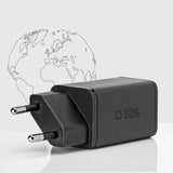 SBS TETRGAN1C45W 45W GaN USB-C Wall Charger med Power Delivery - sort