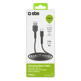 SBS TECLEMICROC15K USB-A - USB-C Kabel 1,5 m - sort
