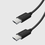 SBS TECABLETISSUETCK USB-C - USB-C 1,5 m 60 W flettet kabel - sort