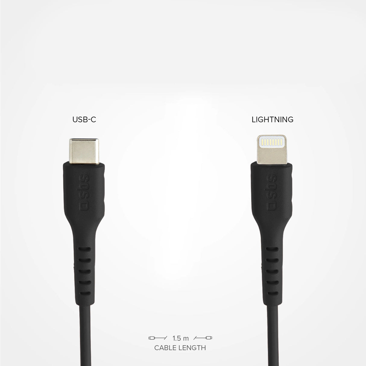 SBS TECABLELIGTC1K USB-C - Lightning kabel 1m - sort