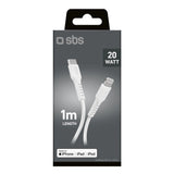 SBS TECABLELIGTC1W USB-C - Lightning Cable MFi Certified, 1m - Hvid
