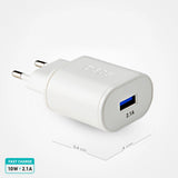 SBS TETR1USB2AWFAST 10W USB-A Wall Charger - hvid