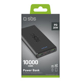 Powerbank SBS TTBB10000FASTPD20K 10000 mAh 20W med Power Delivery - sort
