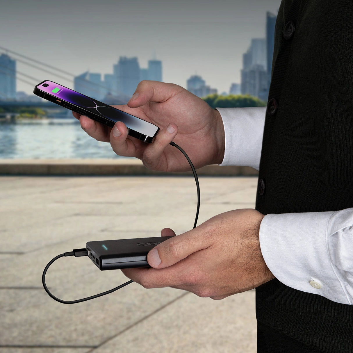 Powerbank SBS TTBB10000FASTPD20K 10000 mAh 20W med Power Delivery - sort