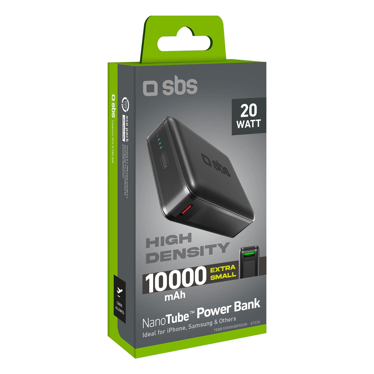 Powerbank SBS TEBB10000HDPD20K 10000 mAh med Power Delivery - sort