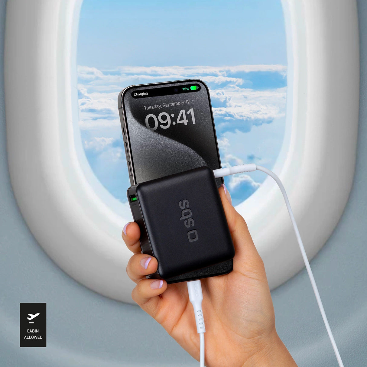 Powerbank SBS TEBB10000HDPD20K 10000 mAh med Power Delivery - sort