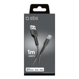 SBS TECABLEUSBIP589K USB-A - Lightning Cable 1m MFi Certificeret - sort