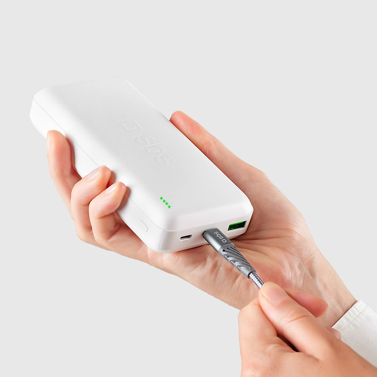 Powerbank SBS TTBB20000PD20W 20000 mAh 20W Power Delivery med MicroUSB, USB-C, USB-A - hvid