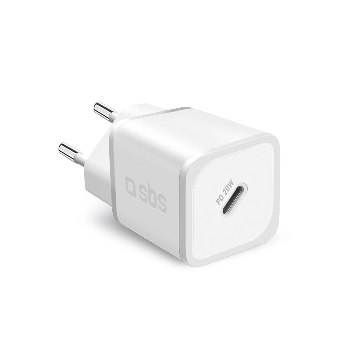SBS TETRGAN1C20W 20W GaN Wall Charger med Power Delivery - hvid