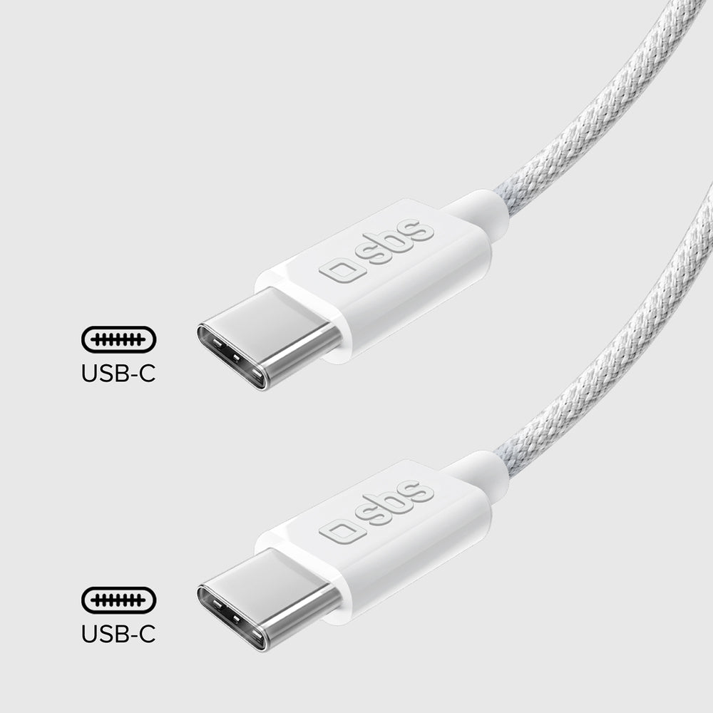 SBS TECABLETISSUETCCG USB-C - USB-C 1,5 m 60W flettet kabel - grå
