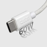 SBS TECABLETISSUETCCG USB-C - USB-C 1,5 m 60W flettet kabel - grå