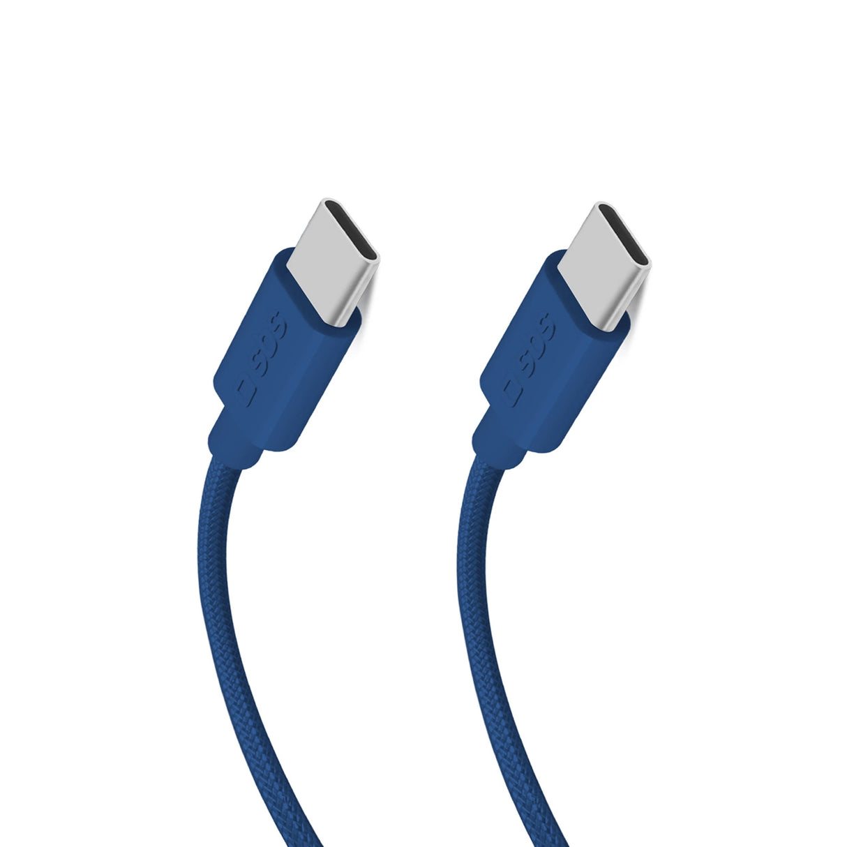 SBS TECABLETISSUETCCB USB-C - USB-C 1,5 m 60W flettet kabel - blå
