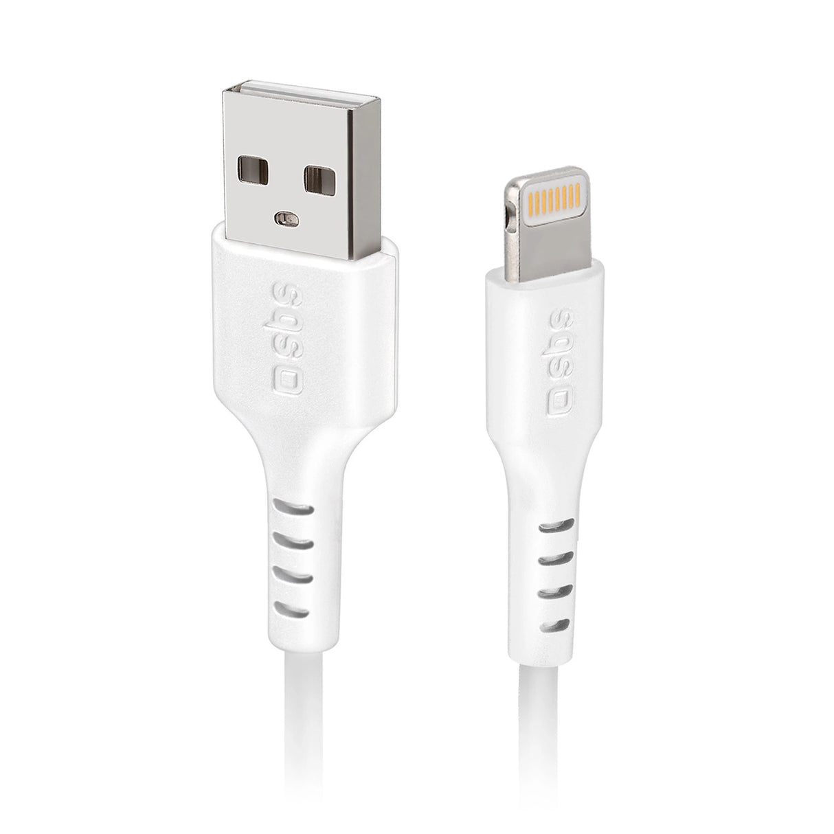SBS TECABLEUSBIP589W USB-A - Lightning Cable - Hvid