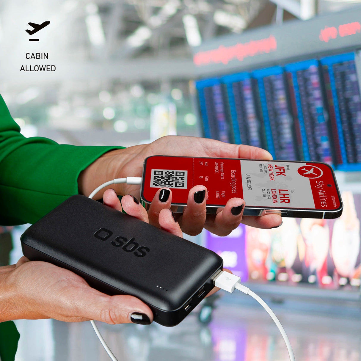 Powerbank SBS TTBB20000PD20K 20000 mAh 20W PD USB-C, USB-A, Micro-USB - sort