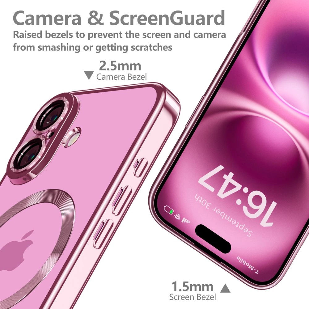 Tech-Protect MagFlex MagSafena iPhone 16 Case - Clear / Pink