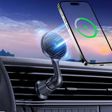 Wozinsky WCT5-6S4Y Bilholder med Qi/MagSafe 15W induktiv oplader til luftventilation - sort