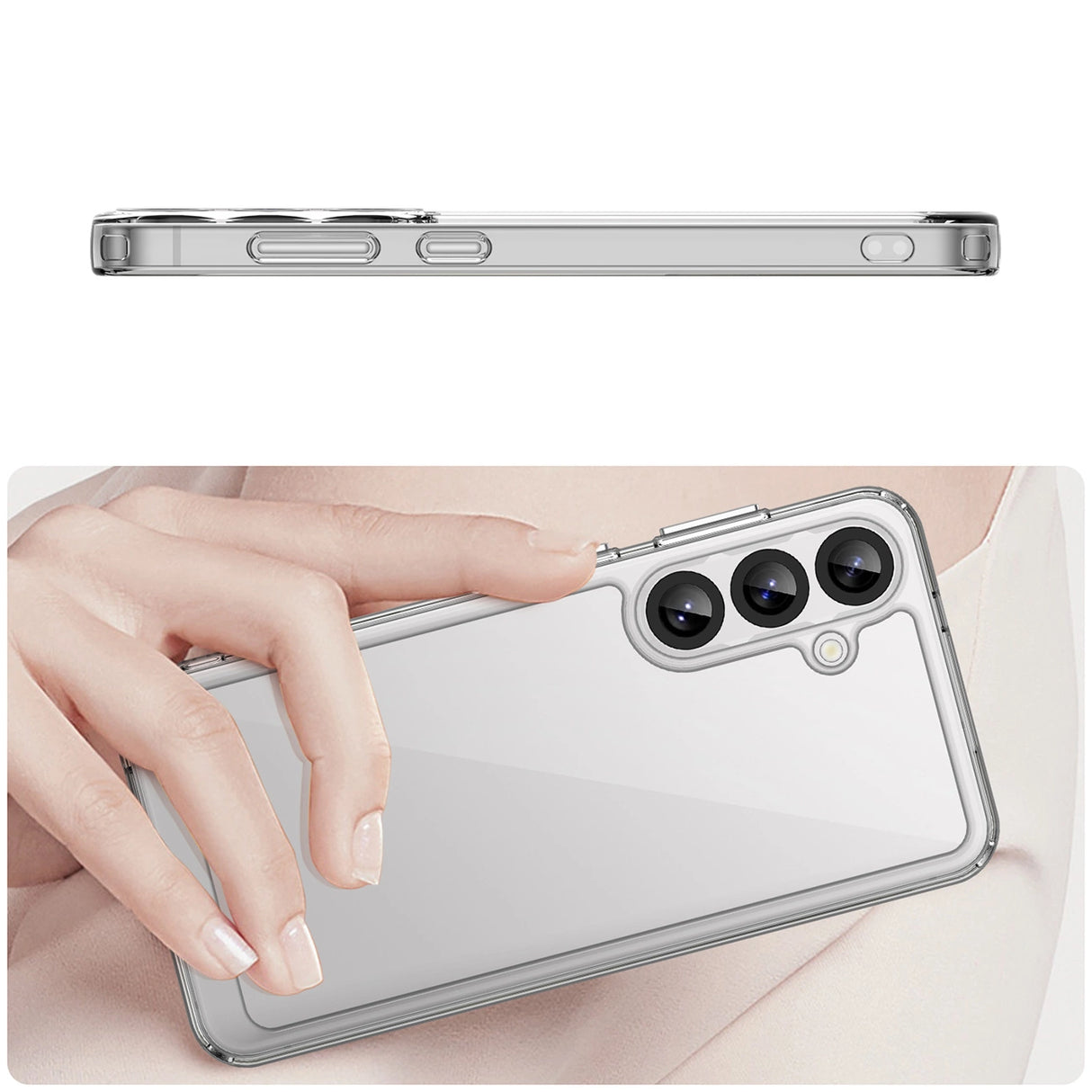 Udendørs rumkasse til Samsung Galaxy A36 Cover med fleksibel ramme - gennemsigtig