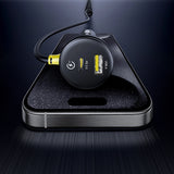 Baseus Circular 60W USB-A + USB-C Biloplader med indbygget Lightning + USB-C Kabel 1,4 m - sort