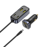 Baseus BackseatPal L1 110W Car Charger 3 x USB-A + 3 x USB-C with 1.5m Extension Cable - Black