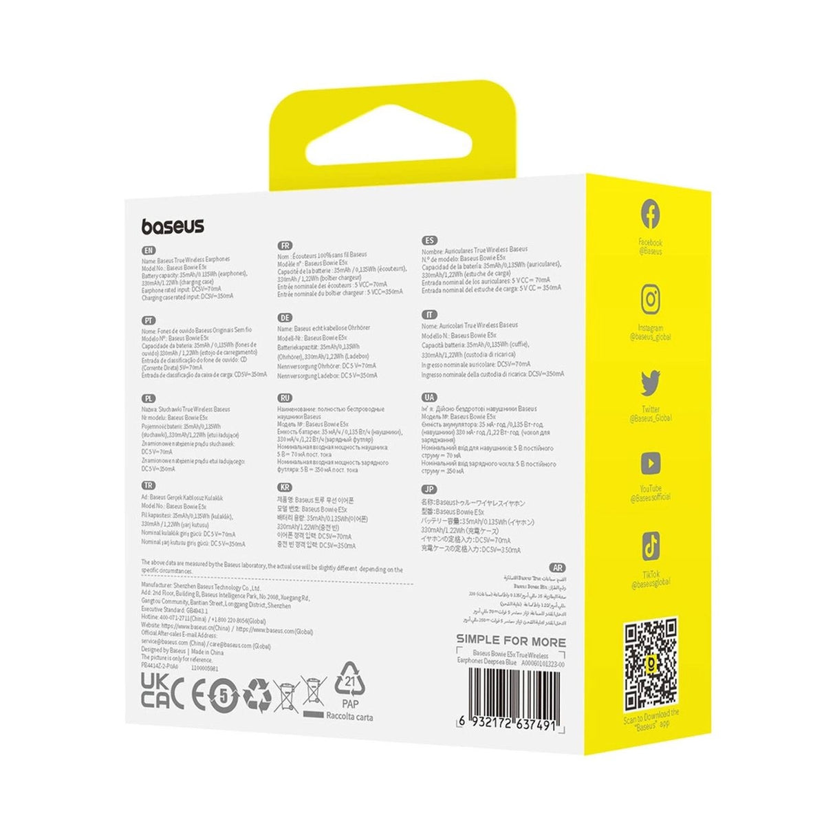 Baseus Bowie E5x TWS trådløse hovedtelefoner - Blå