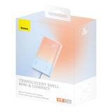 Baseus Popsicle 5200mAh 20W Powerbank with Built-in Lightning Cable (+ White Baseus Simple USB-C - USB-C 60W/20V/3A/30cm Cable) - Blue-Orange