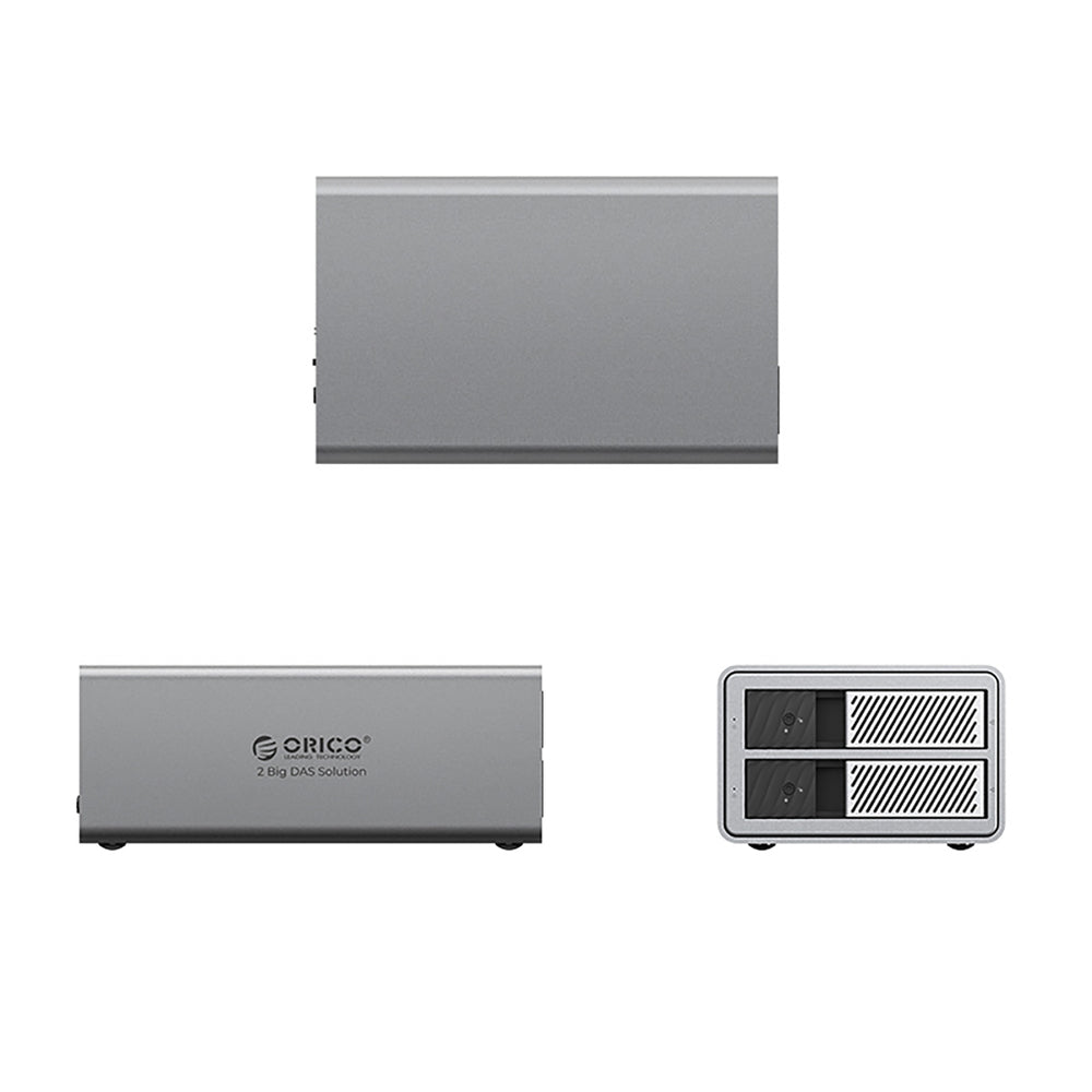 Orico 9828RU3 2 Big DAS Solution ProRAID Disk Array for 2 2.5"/3.5" SATA HDD/SSD Drives with RAID Controller - Gray
