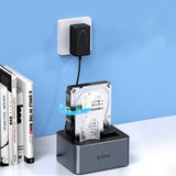 Orico 6626C3-C-V1 2-Drive Docking Station med Offline Clone Function 2.5"/3.5" SATA HDD/SSD - Grå