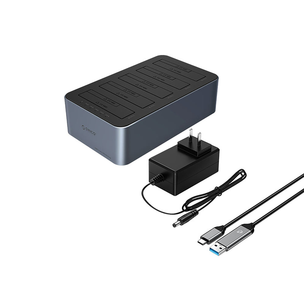 Orico 6656C3-C 5-Bay Docking Station with Offline Clone Function 2.5"/3.5" SATA HDD/SSD - Gray