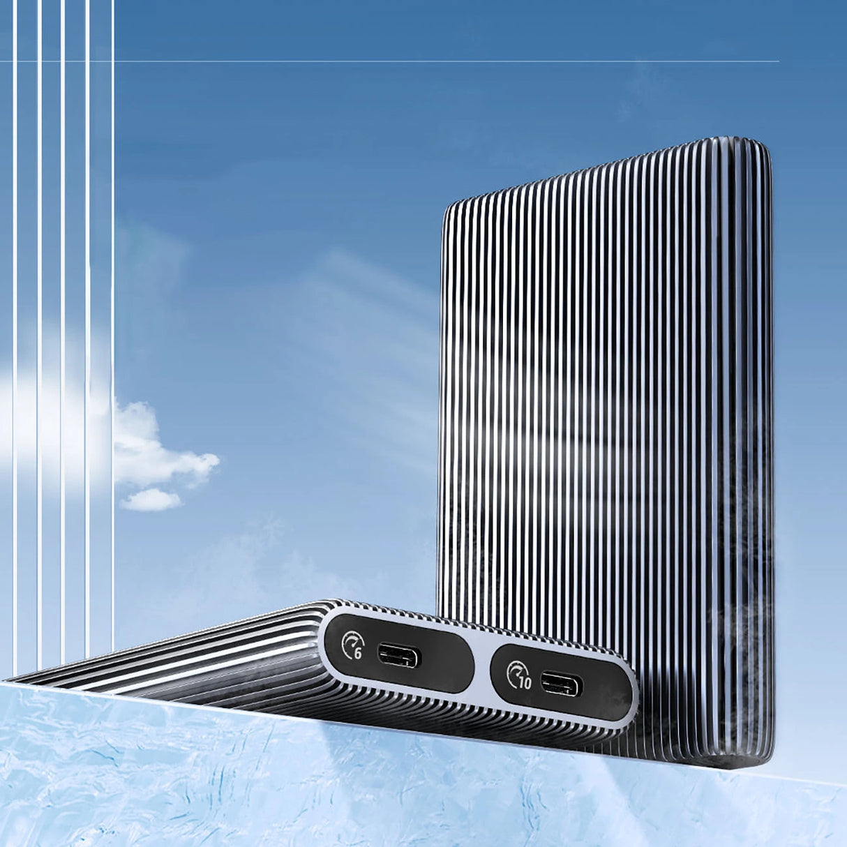 Orico AM2C3-2N Dual Disk Caddy til to M.2 NVME USB-C 3.2 10Gb/s drev - Grå