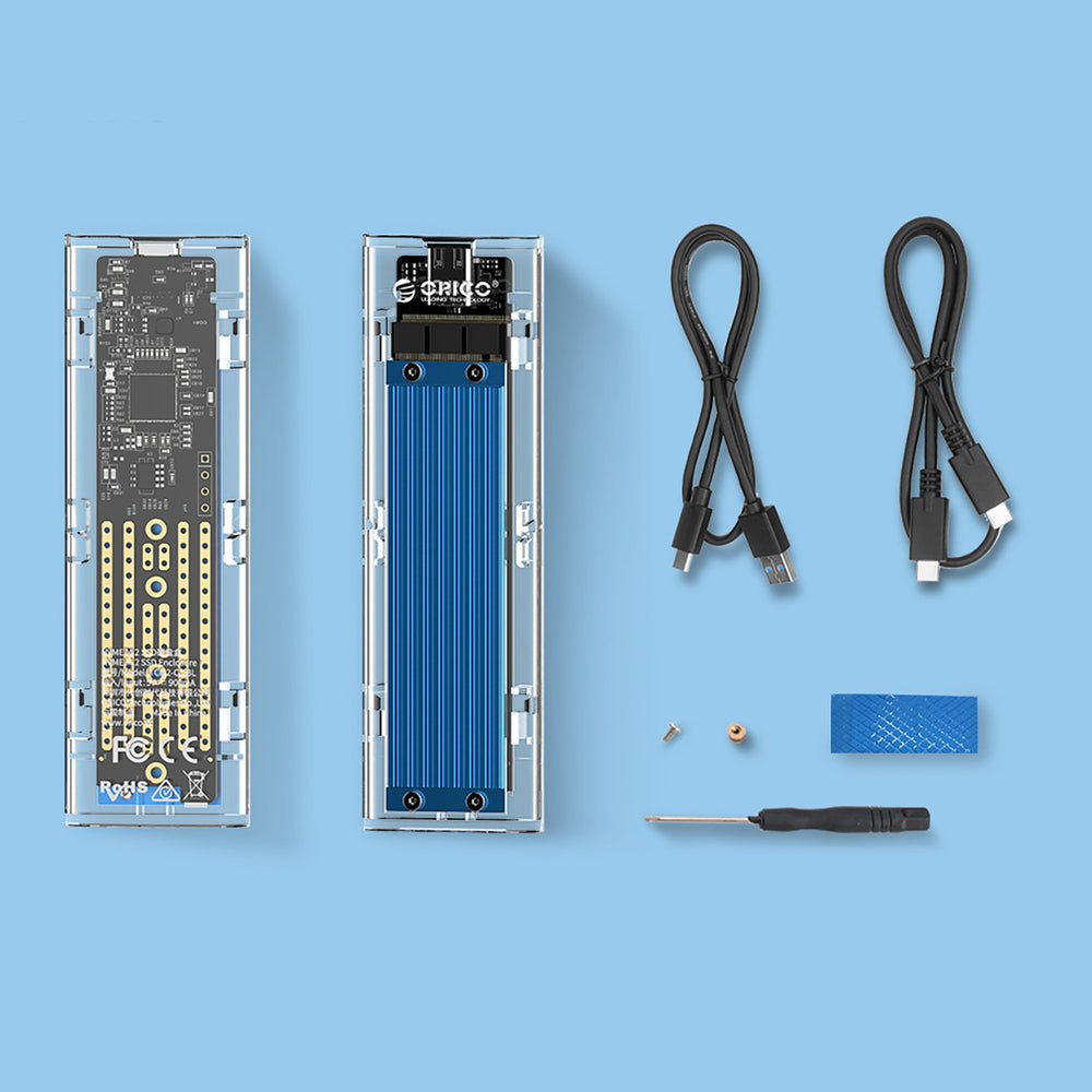Orico TCM2-C3 M.2 NVME til USB-C 10Gb/s Disk Drive - Blå
