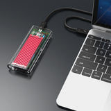 Orico TCM2-C3 M.2 NVME til USB-C 10Gb/s Disk Drive - Rød