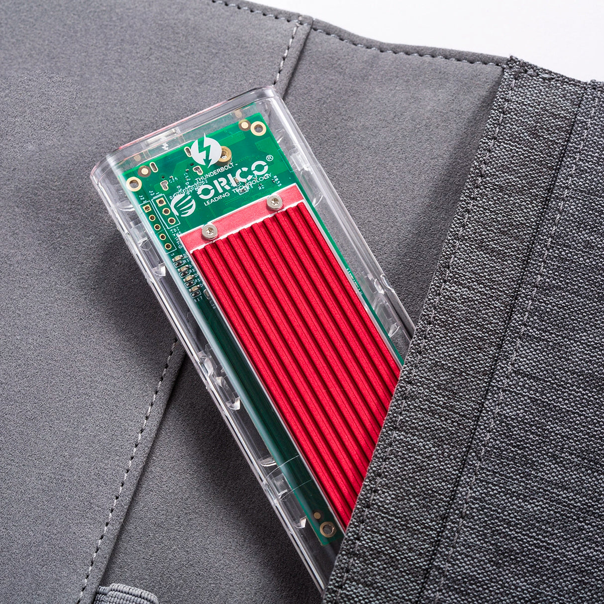 Orico TCM2-C3 M.2 NVME til USB-C 10Gb/s Disk Drive - Rød