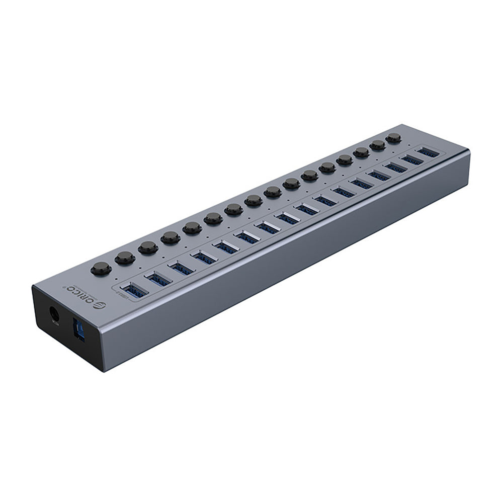 Orico BT2U3-16AB Hub 16x USB-A 3.0 with switches - gray