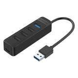 Orico TWU32-4A USB-A 3.1 hub / 1x USB-A 3.1 + 3x USB-A 2.0 + USB-C 5V / 3A - sort