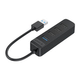 Orico TWU32-4A USB-A 3.1 hub / 1x USB-A 3.1 + 3x USB-A 2.0 + USB-C 5V / 3A - sort