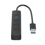 Orico TWU32-4A USB-A 3.1 hub / 1x USB-A 3.1 + 3x USB-A 2.0 + USB-C 5V / 3A - sort