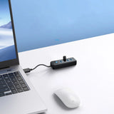 Hub Orico PW4U-U3 USB-A / 4x USB-A 3.0 - sort