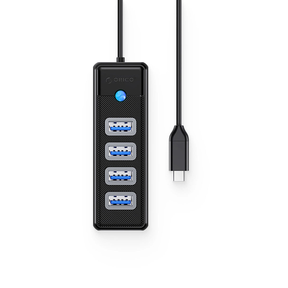 Orico PW4U-C3 USB-C / 4x USB-A 3.0 Hub - sort