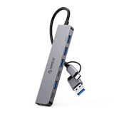 Orico YSA7-U3 USB-A/USB-C Hub Docking Station 4x USB-A 2.0 + 1x USB-A 3.0 + 2x USB-C 2.0 - Grå
