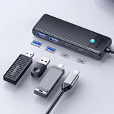 Hub USB-C Orico PAPW2AC-C3 docking station 2x USB-A 3.0 + 2x USB-C 3.0 - sort