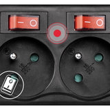 Hama 6-socket overspændingsbeskyttelsesstrimmel 1,4 m med stik - sort