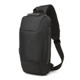 Wozinsky Premium Single Shoulder Anti-Theft City Backpack med organisator og USB - sort