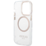 Guess Metal Outline MagSafe-hylster til iPhone 15 Pro - guld