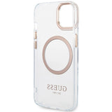 Guess Metal Outline MagSafe Case til iPhone 15 Plus / 14 Plus - Guld