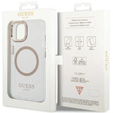 Guess Metal Outline MagSafe Case til iPhone 15 Plus / 14 Plus - Guld