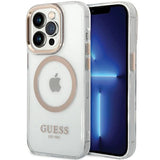 Guess Metal Outline Magsafe-kasse til iPhone 15 / 14 / 13 - guld