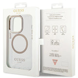 Guess Metal Outline Magsafe iPhone 15 Pro Max Case - Gold